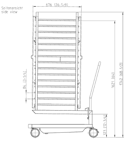 Рама с направляющими тип 20-2/1 15 уровней Rational 60.22.394