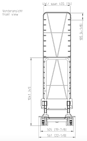 Рама с направляющими тип 20-1/1 стандарт «Пекарь» (400х600 мм) 16 уровней Rational 60.21.292