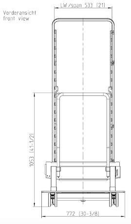 Рама с направляющими тип 20-2/1 17 уровней загрузки Rational 60.22.396
