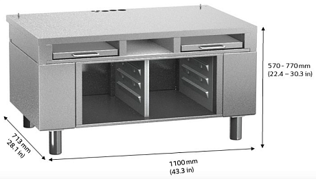Подставка с электрической регулировкой высоты ножек для Rational iVario 2-XS Rational 60.31.326