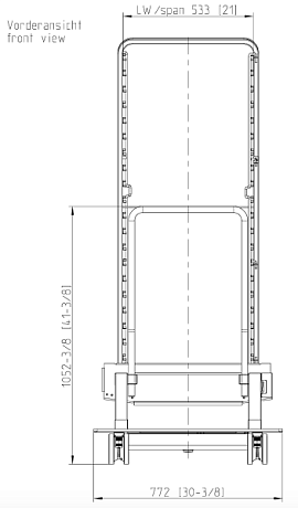 Рама с направляющими тип 20-2/1 20 уровней загрузки Rational 60.22.447