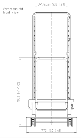 Рама с направляющими тип 20-2/1 16 уровней загрузки Rational 60.22.395