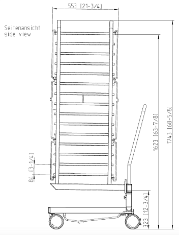 Рама с направляющими тип 20-1/1 15 уровней Rational 60.21.287